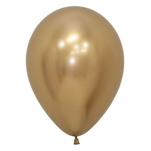 30cm Round Reflex Gold Decrotex Plain Latex #30206553 - Pack of 50 