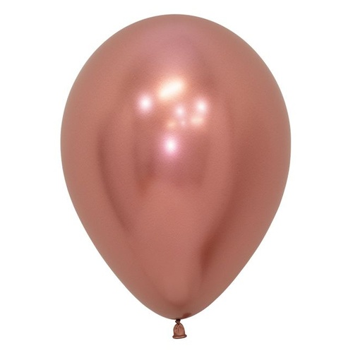 30cm Round Reflex Rose Gold Decrotex Plain Latex #30206554 - Pack of 50 