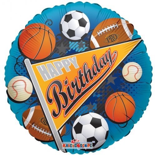 45cm Round Foil Birthday Sports Pennant #30209066 - Each (Pkgd.)