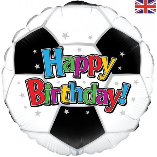 45cm Round Foil Happy Birthday Football #30210718 - Each (Pkgd.)