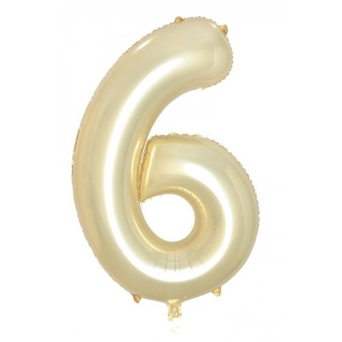 86cm Number 6 Luxe Gold Foil Balloon #30213686 - Each (Pkgd.)