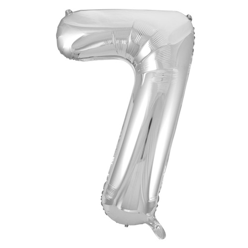 86cm Number 7 Silver Foil Balloon #213707 - Each (Pkgd.)