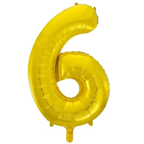 86cm Number 6 Gold Foil Balloon #30213716 - Each (Pkgd.) 