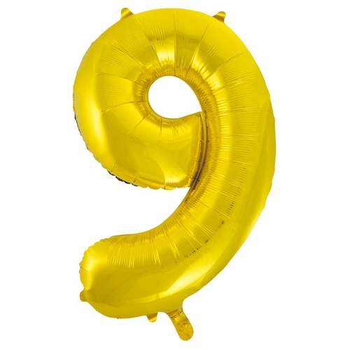 86cm Number 9 Gold Foil Balloon #213719 - Each (Pkgd.)