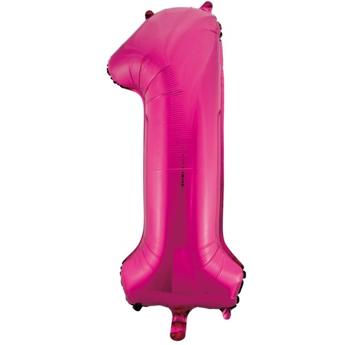 86cm Number 1 Magenta Foil Balloon #213721 - Each (Pkgd.) TEMPORARILY UNAVAILABLE