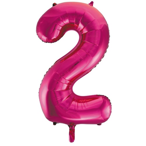 86cm Number 2 Magenta Foil Balloon #30213722 - Each (Pkgd.)
