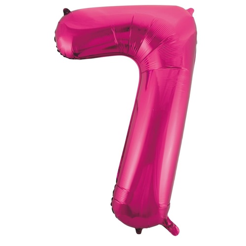 86cm Number 7 Magenta Foil Balloon #213727 - Each (Pkgd.)