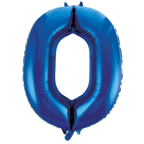 86cm Number 0 Blue Foil Balloon #30213730 - Each (Pkgd.) TEMPORARILY UNAVAILABLE