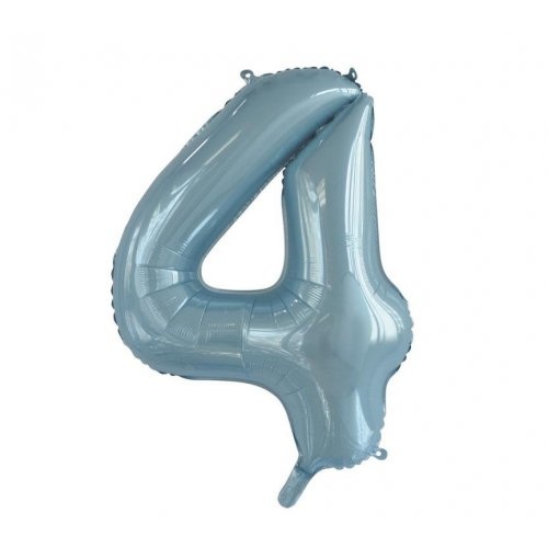 86cm Number 4 Foil Balloon Light Blue #30213754 - Each (Pkgd.)