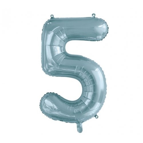 86cm Number 5 Foil Balloon Light Blue #30213755 - Each (Pkgd.)