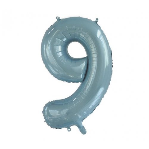 86cm Number 9 Foil Balloon Light Blue #213759 - Each (Pkgd.)