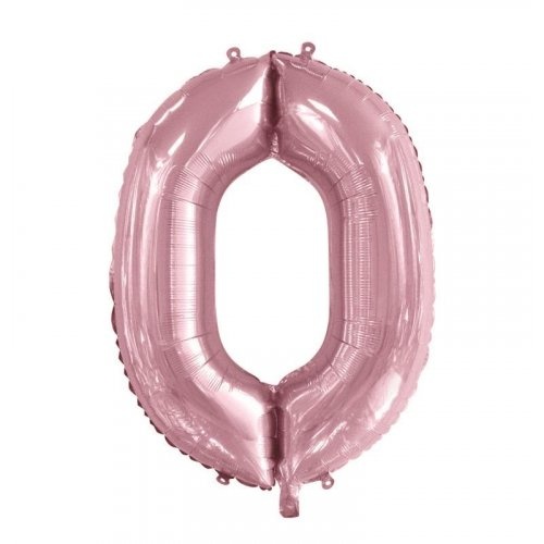 86cm Number 0 Foil Balloon Light Pink #30213760 - Each (Pkgd.) 