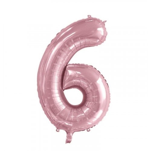 86cm Number 6 Foil Balloon Light Pink #30213766 - Each (Pkgd.)
