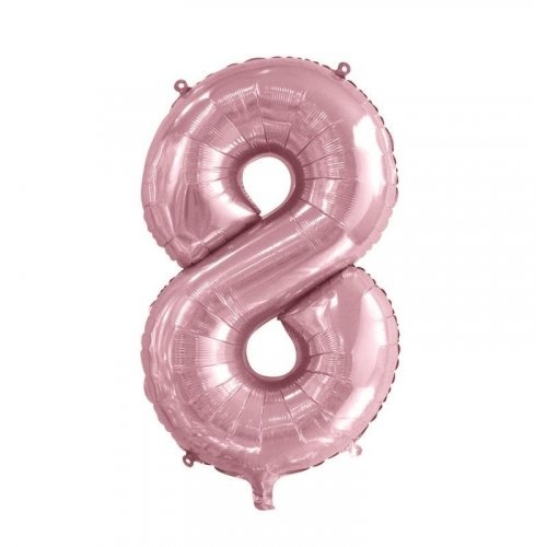 86cm Number 8 Foil Balloon Light Pink #213768 - Each (Pkgd.) 