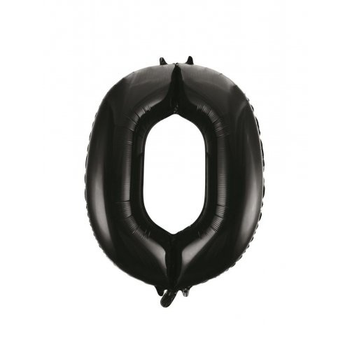 86cm Number 0 Foil Balloon Black #213780 - Each (Pkgd.) 