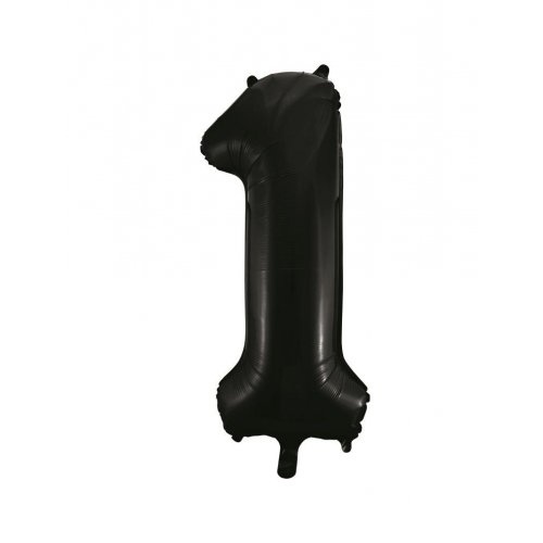 86cm Number 1 Foil Balloon Black #30213781 - Each (Pkgd.) 