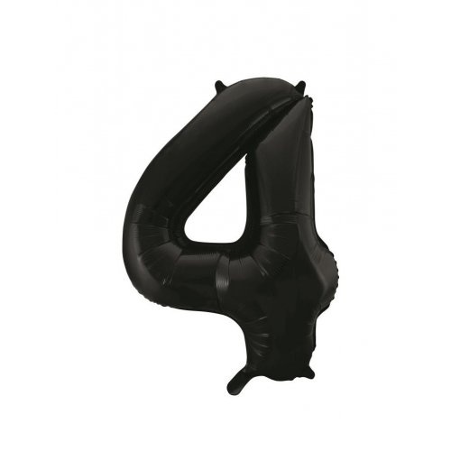 86cm Number 4 Foil Balloon Black #30213784 - Each (Pkgd.)