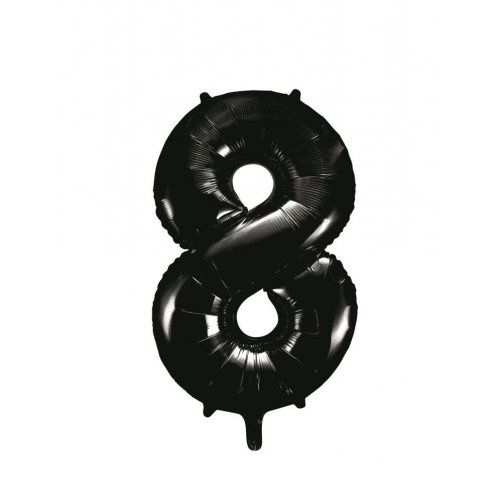 86cm Number 8 Foil Balloon Black #213788 - Each (Pkgd.) 