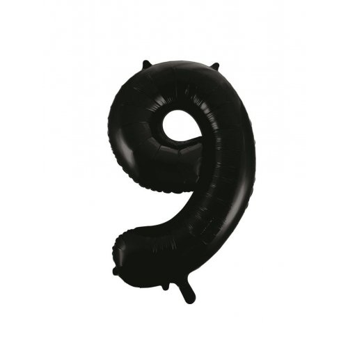 86cm Number 9 Foil Balloon Black #213789 - Each (Pkgd.)