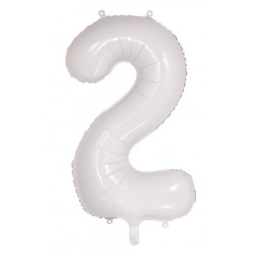 86cm Number 2 White Foil Balloon #30213802 - Each (Pkgd.) 