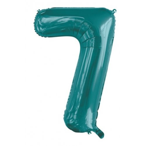 86cm Number 7 Teal Foil Balloon #213817 - Each (Pkgd.)