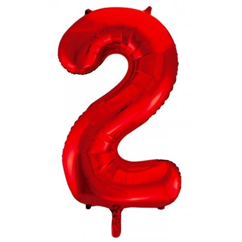 86cm Number 2 Red Foil Balloon #30213822 - Each (Pkgd.)