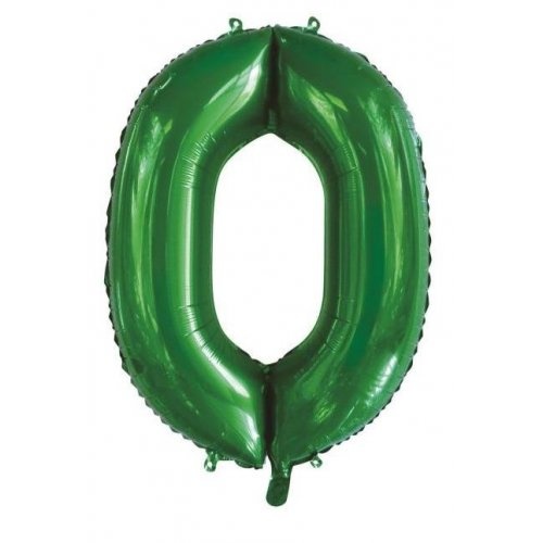 86cm Number 0 Green Foil Balloon #30213830 - Each (Pkgd.)