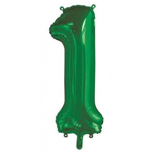 86cm Number 1 Green Foil Balloon #30213831 - Each (Pkgd.)
