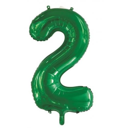 86cm Number 2 Green Foil Balloon #30213832 - Each (Pkgd.)