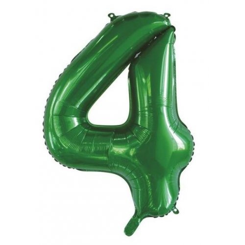 86cm Number 4 Green Foil Balloon #30213834 - Each (Pkgd.)