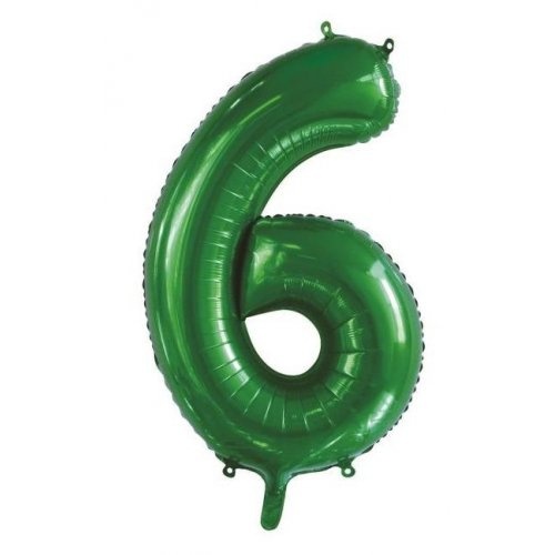 86cm Number 6 Green Foil Balloon #213836 - Each (Pkgd.)