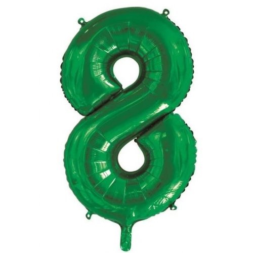 86cm Number 8 Green Foil Balloon #213838 - Each (Pkgd.)