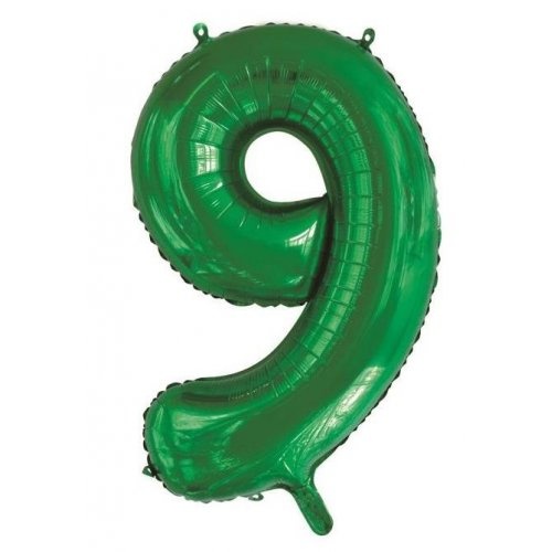 86cm Number 9 Green Foil Balloon #213839 - Each (Pkgd.)