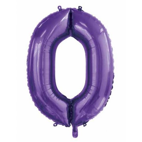 86cm Number 0 Foil Balloon Purple #30213840 - Each (Pkgd.)