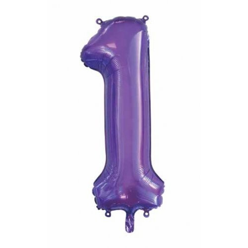86cm Number 1 Foil Balloon Purple #30213841 - Each (Pkgd.)  TEMPORARILY UNAVAILABLE