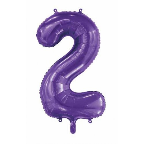 86cm Number 2 Foil Balloon Purple #30213842 - Each (Pkgd.)