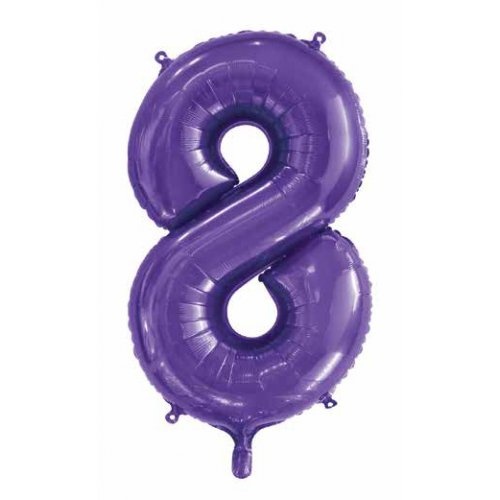 86cm Number 8 Foil Balloon Purple #213848 - Each (Pkgd.)