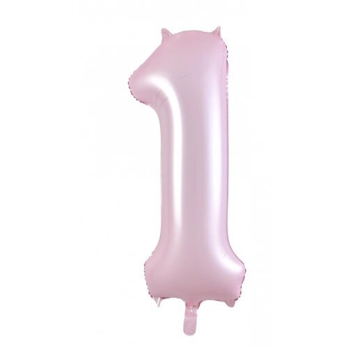 86cm Number 1 Matte Light Pink Foil Balloon #30213851 - Each (Pkgd.) 