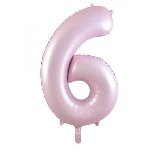 86cm Number 6 Matte Light Pink Foil Balloon #30213856 - Each (Pkgd.)