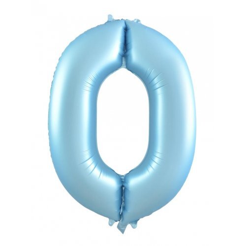 86cm Number 0 Matte Light Blue Foil Balloon #30213860 - Each (Pkgd.)