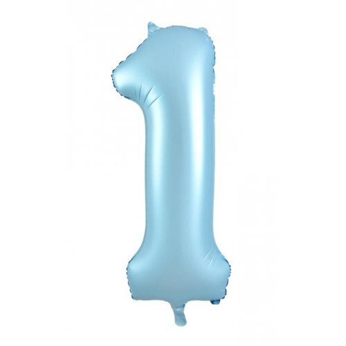 86cm Number 1 Matte Light Blue Foil Balloon #30213861 - Each (Pkgd.)