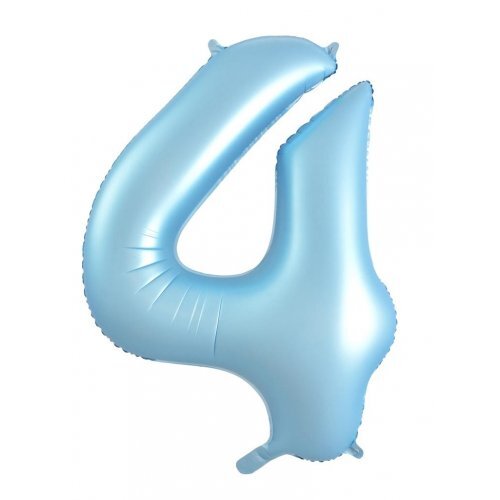 86cm Number 4 Matte Light Blue Foil Balloon #30213864 - Each (Pkgd.)