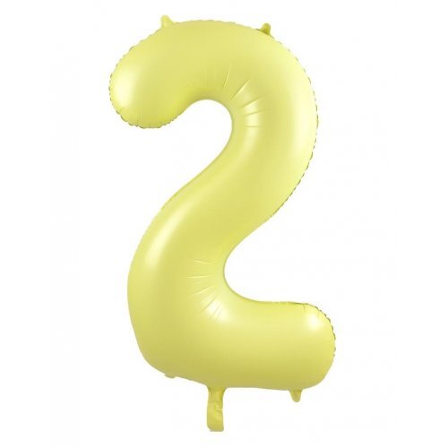 86cm Number 2 Matte Yellow Foil Balloon #30213872 - Each (Pkgd.)