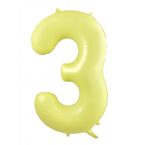 86cm Number 3 Matte Yellow Foil Balloon #30213873 - Each (Pkgd.)