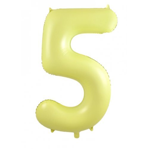 86cm Number 5 Matte Yellow Foil Balloon #30213875 - Each (Pkgd.)