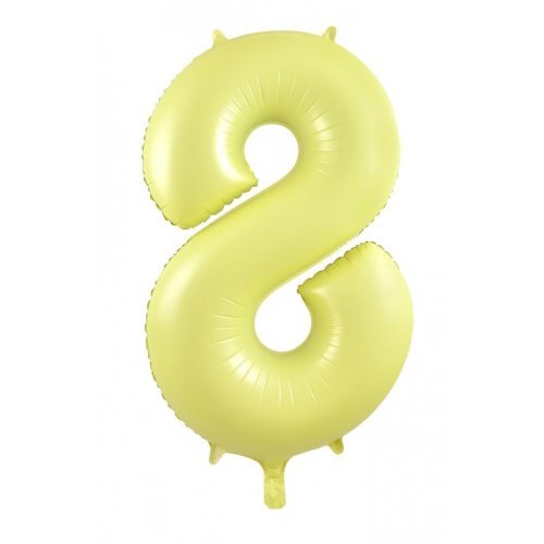 86cm Number 8 Matte Yellow Foil Balloon #30213878 - Each (Pkgd.)