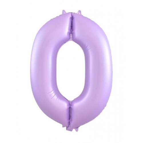 86cm Number 0 Matte Lilac Foil Balloon #30213890 - Each (Pkgd.)