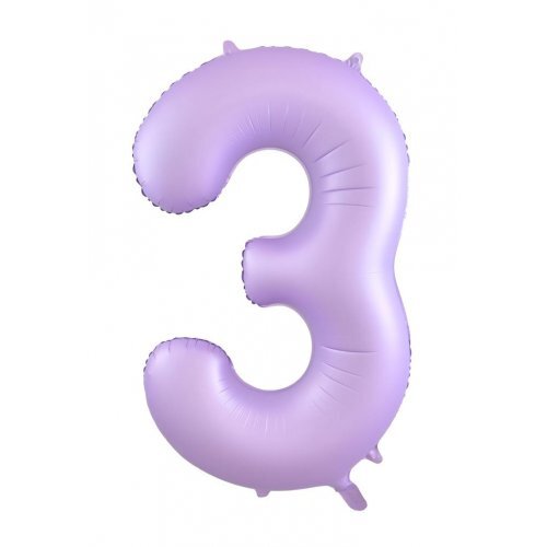86cm Number 3 Matte Lilac Foil Balloon #30213893 - Each (Pkgd.)