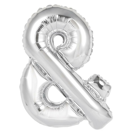86cm Symbol Ampersand & Silver Foil Balloon #30213926 - Each (Pkgd.)