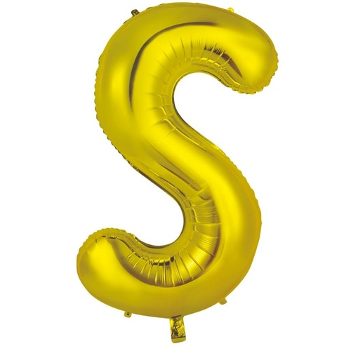 86cm Letter S Gold Foil Balloon #30213958 - Each (Pkgd.) 